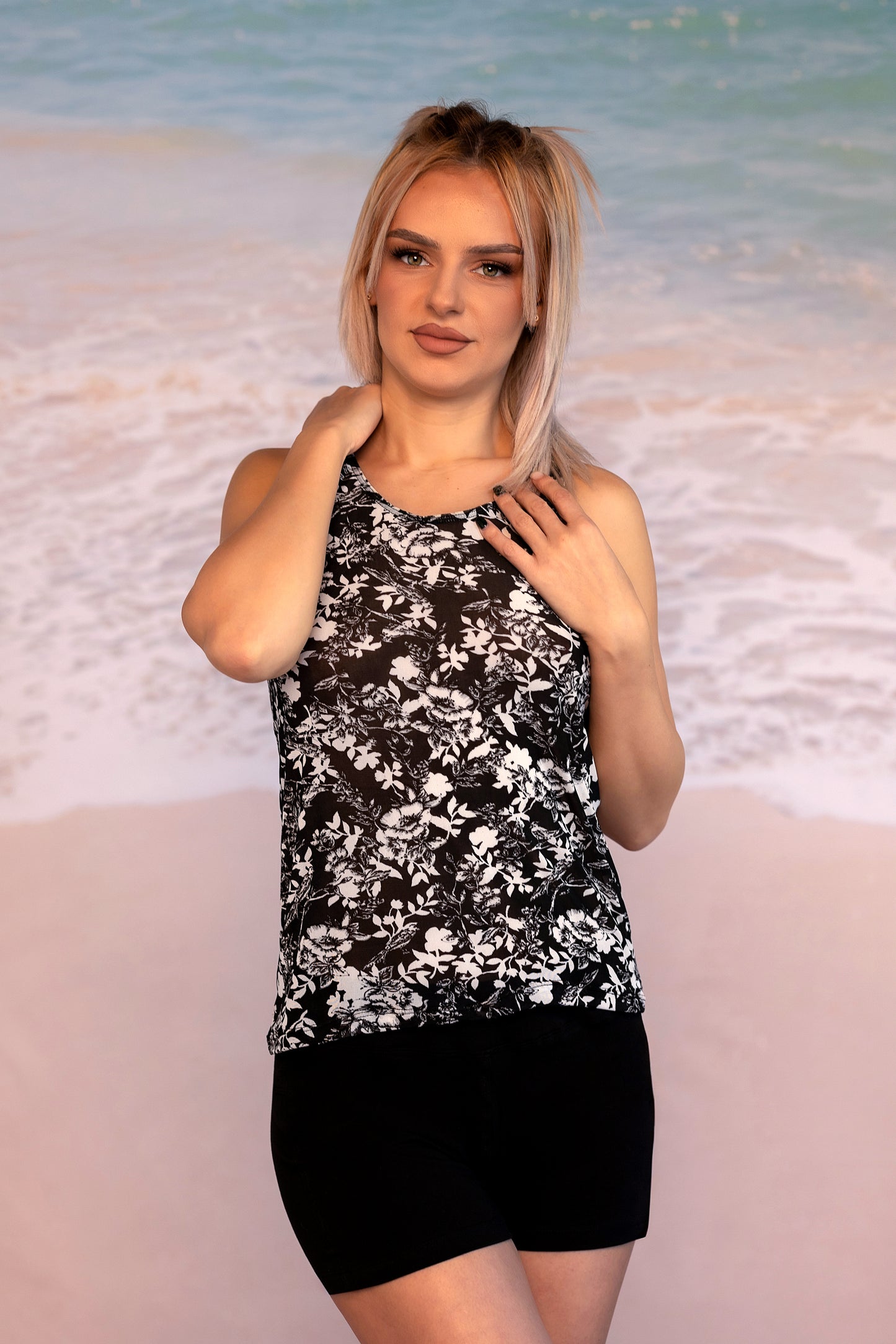 Floral Mesh Tank