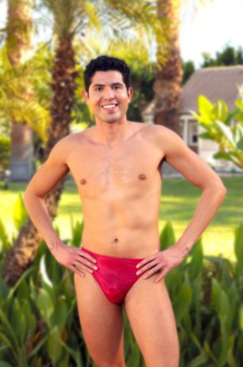 Sheer Azur Men's thong swimsuit