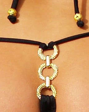 Gold Ring Bootie Bling Bikini Bottom - Brigitewear International, LLC