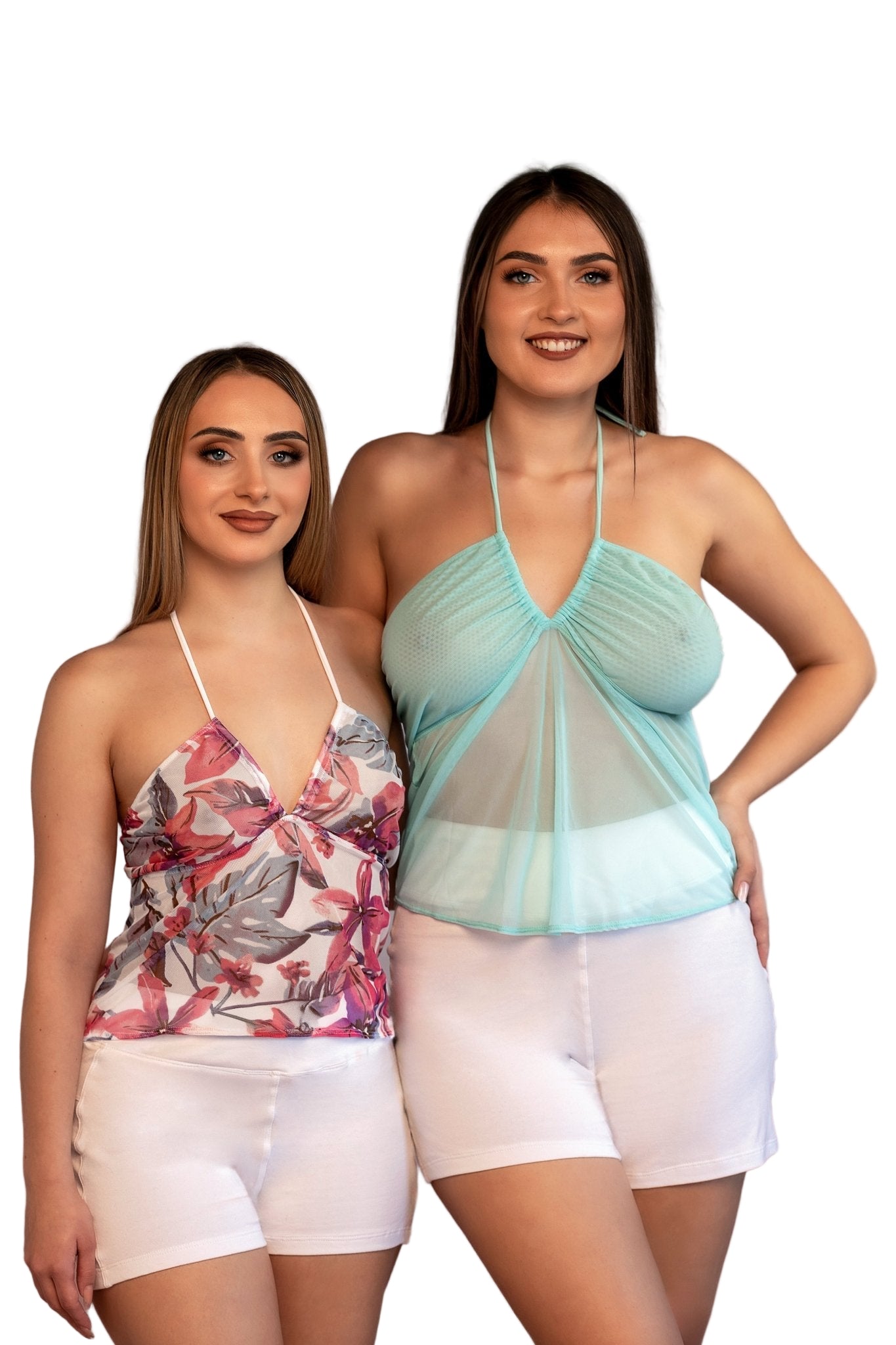 Plunge Top Floral Pink Brigitewear - Brigitewear International, LLC