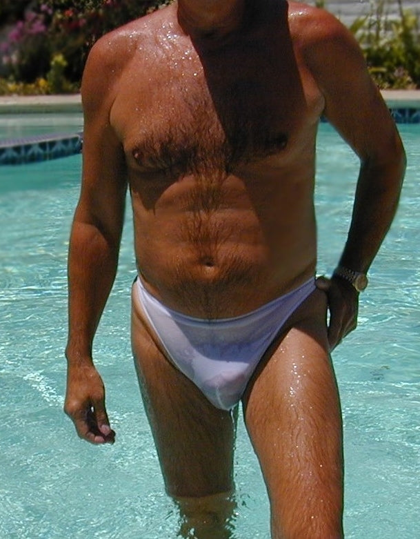 Sheer Azur Men's thong swimsuit