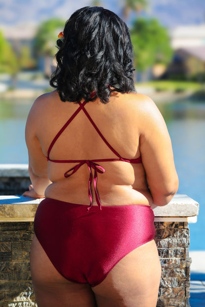 Merlot Lace Halter Top