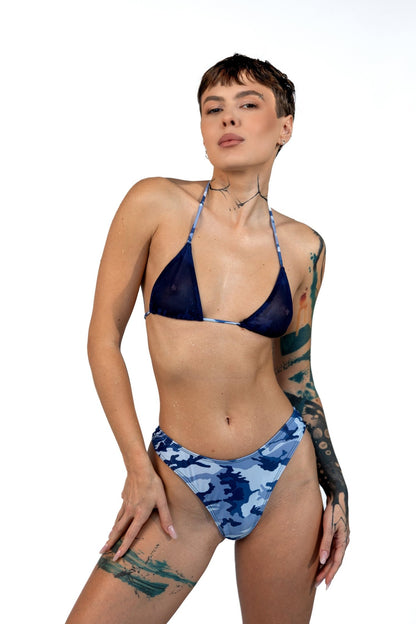Camo Cannes Mesh See Through Top - By Brigitewear