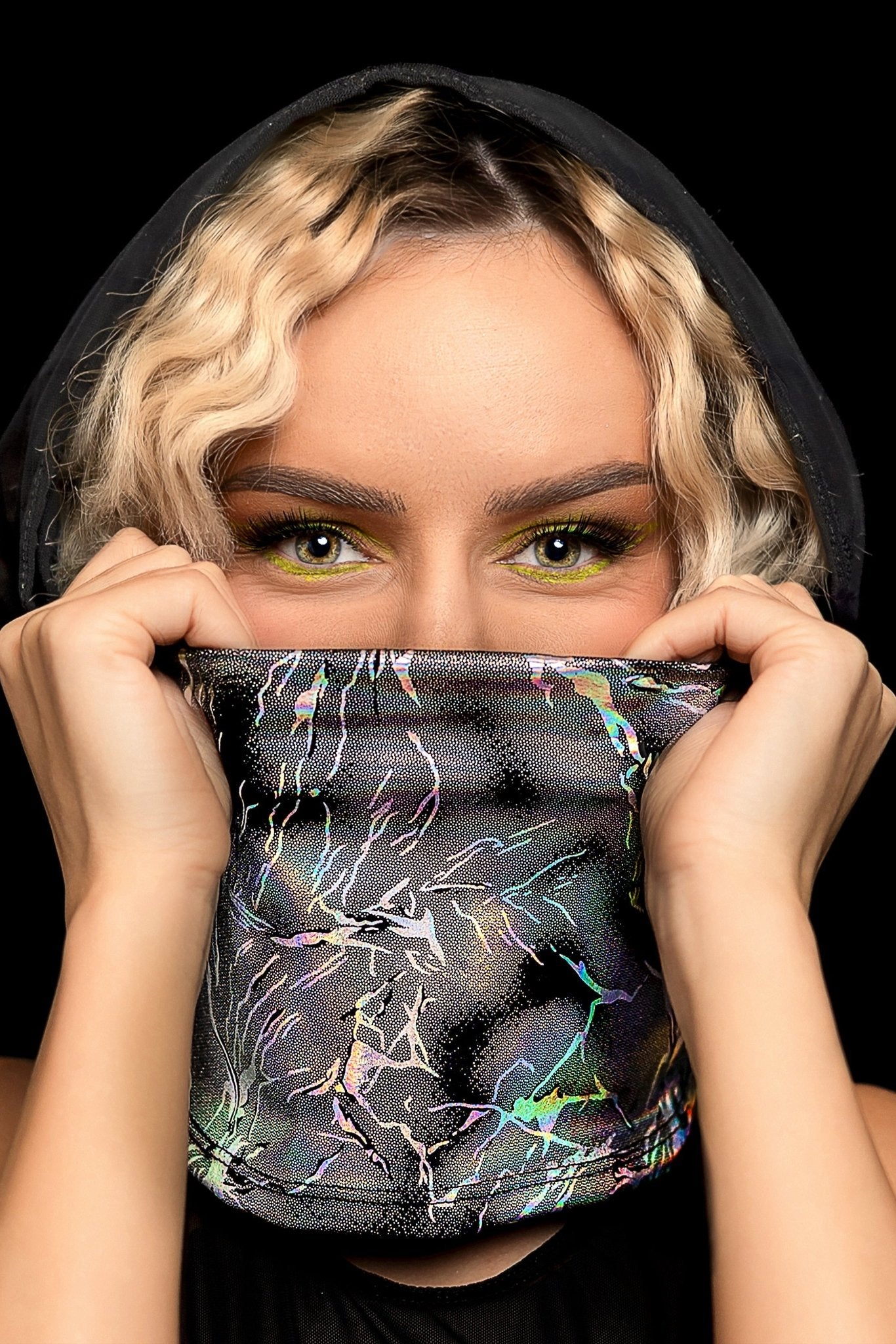 Electric Glint Hooded Mask- Rave Festival - Brigitewear International, LLC