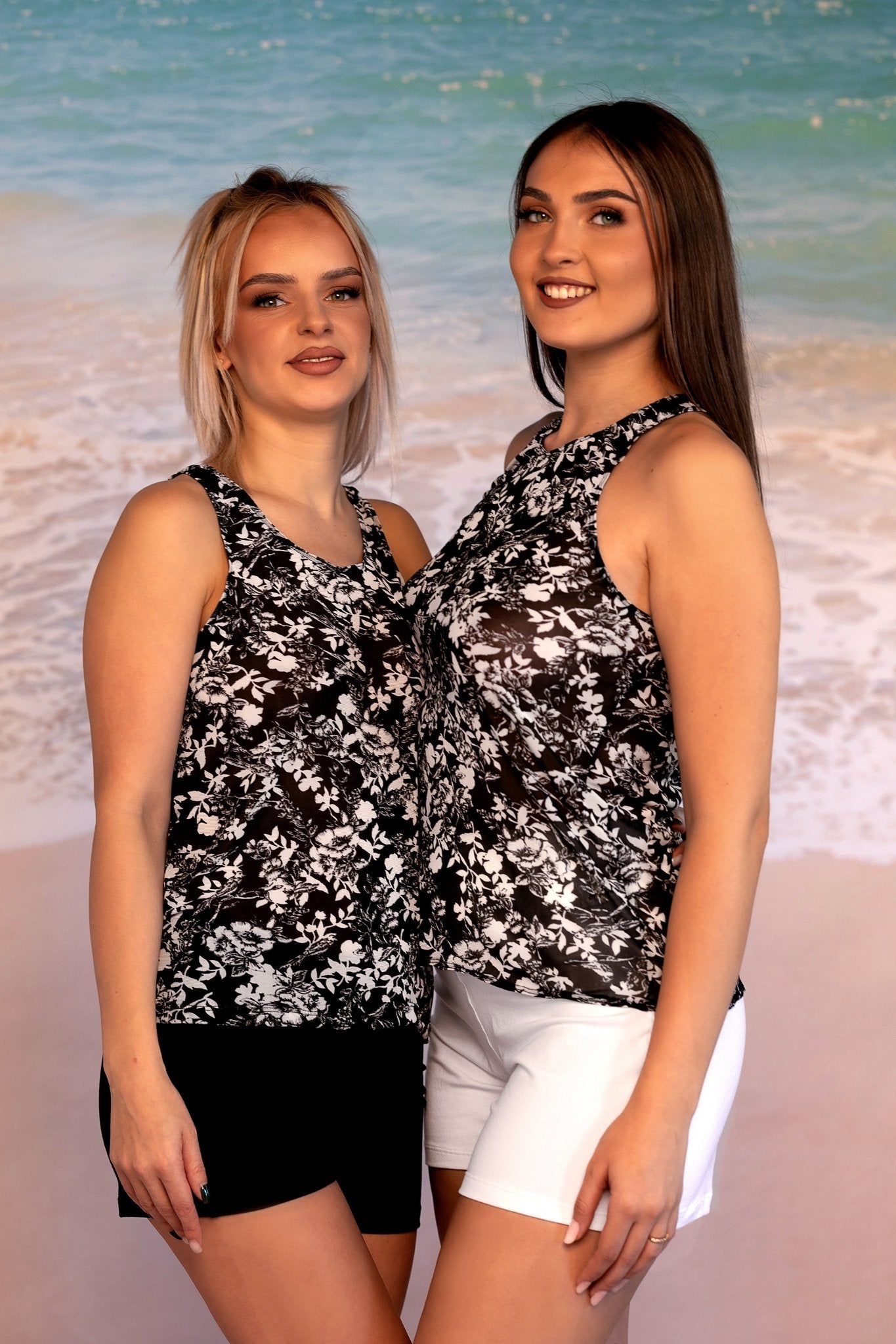 Floral Mesh Tank - Brigitewear International, LLC