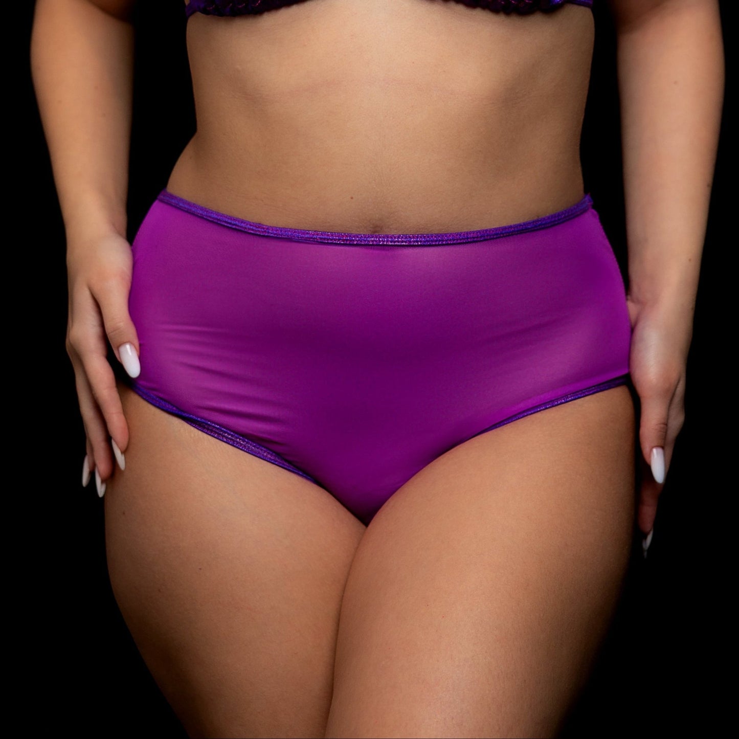 Grape Babe High Waist Mesh Bottom - Brigitewear International, LLC