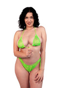 Sheer Lime Paisley Bikini Top - Stylish & Sexy Look
