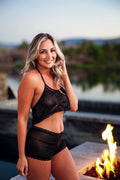 Malibu Nights Sheer Mesh Cropped Tank | Brigitewear