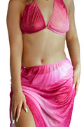 Pink Sparkle Ombre Tear Drop Halter Top