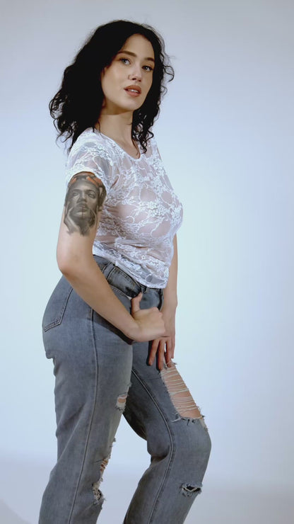 Long Sheer Lace Tee/ Brigitewear