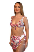 Strappy Mini Skirt – Sheer Floral Mesh Swimwear Cover-Up