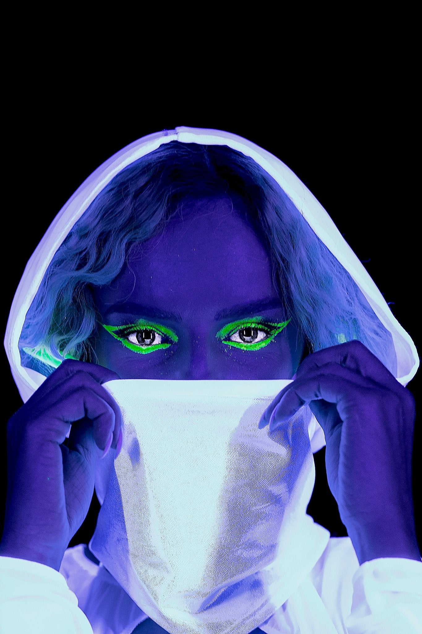 White Mesh Hood - Rave Festival – Brigitewear International, LLC